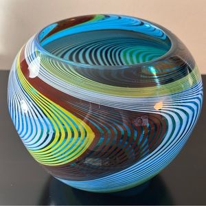 Italian Multicolored Glass Vase, Murano